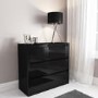 Lexi Black High Gloss 3 Drawer Chest of Drawers