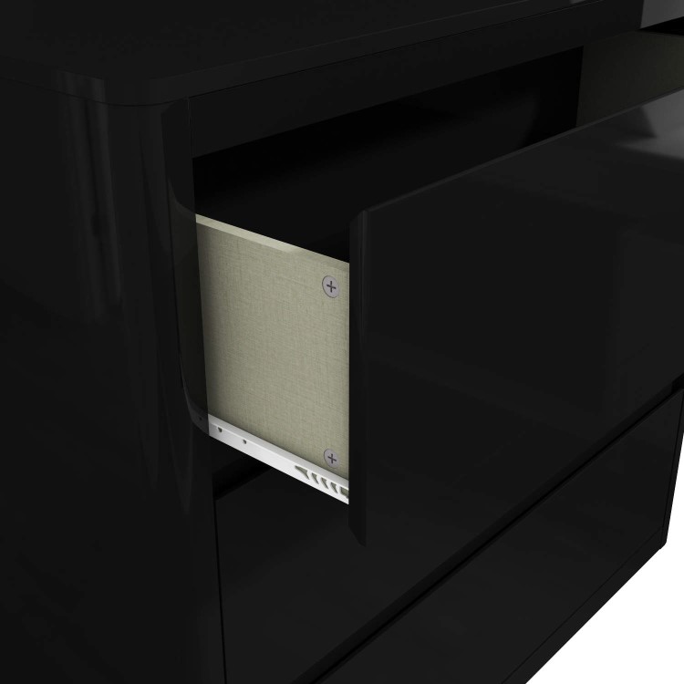 Lexi Black High Gloss 3 Drawer Chest of Drawers