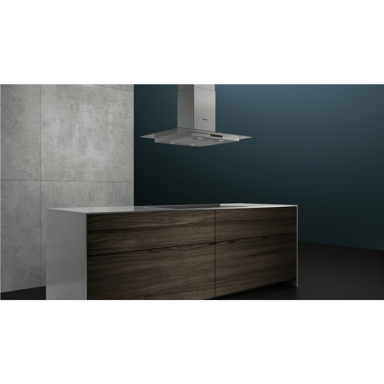 Siemens LF97GBM50B iQ300 90cm Island Cooker Hood With Touch Control & Flat Glass Canopy - Stainless Steel
