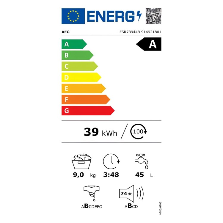 AEG 7000 Series ProSteam&reg; 9kg 1400rpm Washing Machine - White