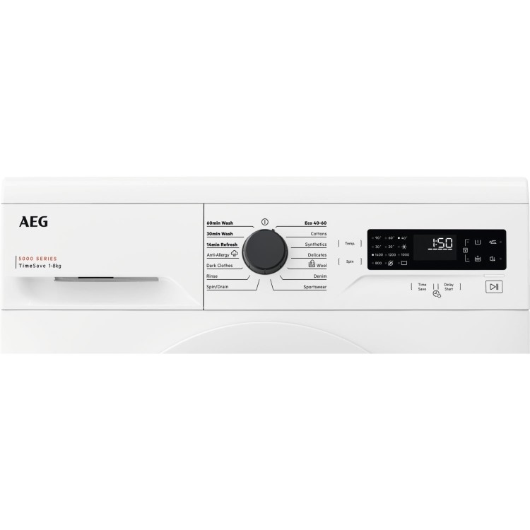 Refurbished AEG 5000 Series LFX50844B Freestanding 8KG 1400 Spin Washing Machine White