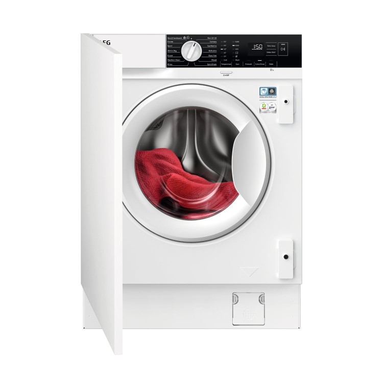 Refurbished AEG 6000 Series ProSense LFX6G8434BI Integrated 8KG 1400 Spin Washing Machine White