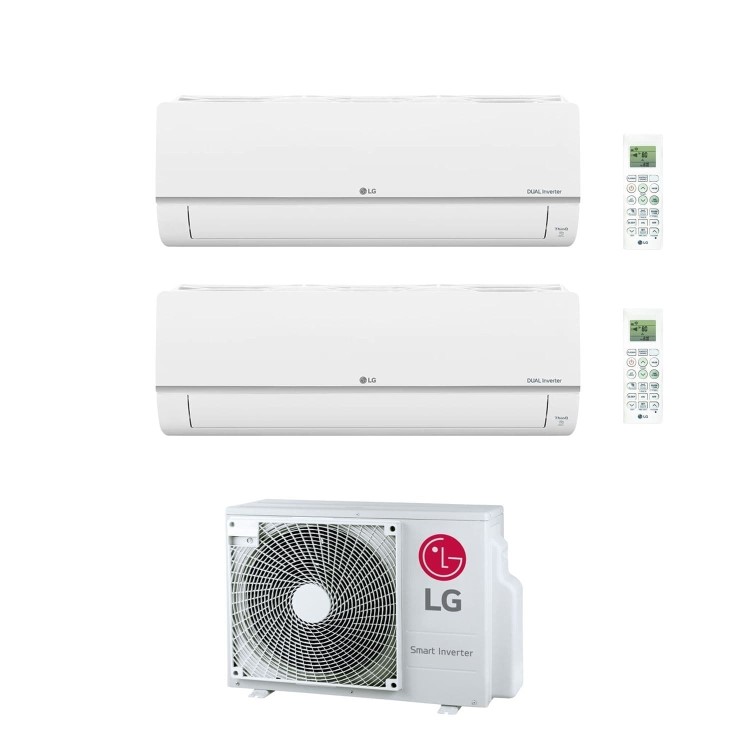 LG Smart multi-split 2 x 9000 BTU A+++ Wall Mounted Heat Pump Air Conditioner - Set Made of Two Indoor Units S09ET.NSJ + One Outdoor unit MU2R15.U12