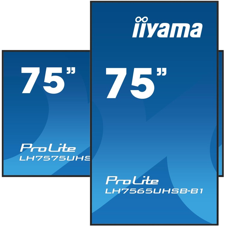 Refurbished iiyama LH7565UHSB-B1 Signage Display Kiosk design 189.2 cm 74.5" LED Wi-Fi 800 cd/m² 4K Ultra HD Black Built-in processor Android 11 24/7