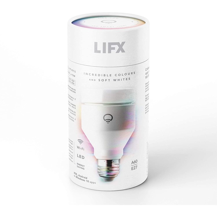 LiFX Smart Colour and White WiFi LED Light Bulb with E27 Screw Ending - Alexa & Google compatible