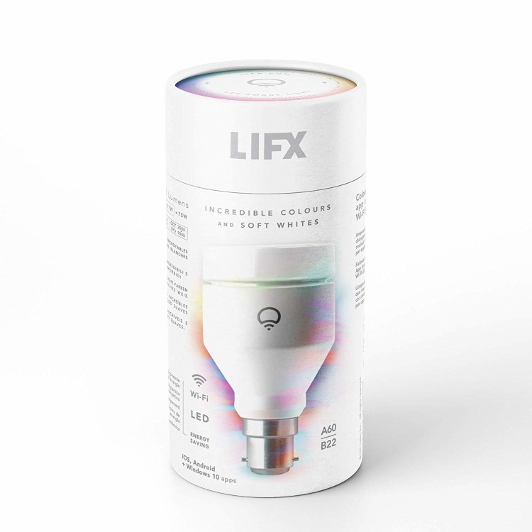 LiFX Smart Colour WiFi Bulb with B22 Bayonet Ending - Alexa Apple & Google Assistant Compatible 