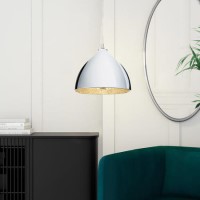 ONLY OPENED - Chrome Dome Pendant Light Mosaic Inner - Eli