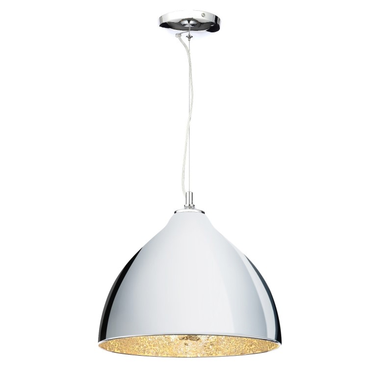 ONLY OPENED - Chrome Dome Pendant Light Mosaic Inner - Eli