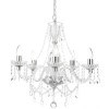 GRADE A1 - Bryony 5 Light Silver Crystal Chandelier Light with Candle Style Features &amp; Glass Droplets