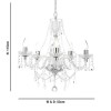 Bryony 5 Light Chrome Crystal Chandelier Light with Candle Style Features &amp; Droplets