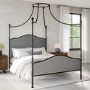 Double Canopy Bed Frame in Black Metal - Lille