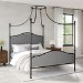 King Size Canopy Bed Frame in Black Metal - Lille