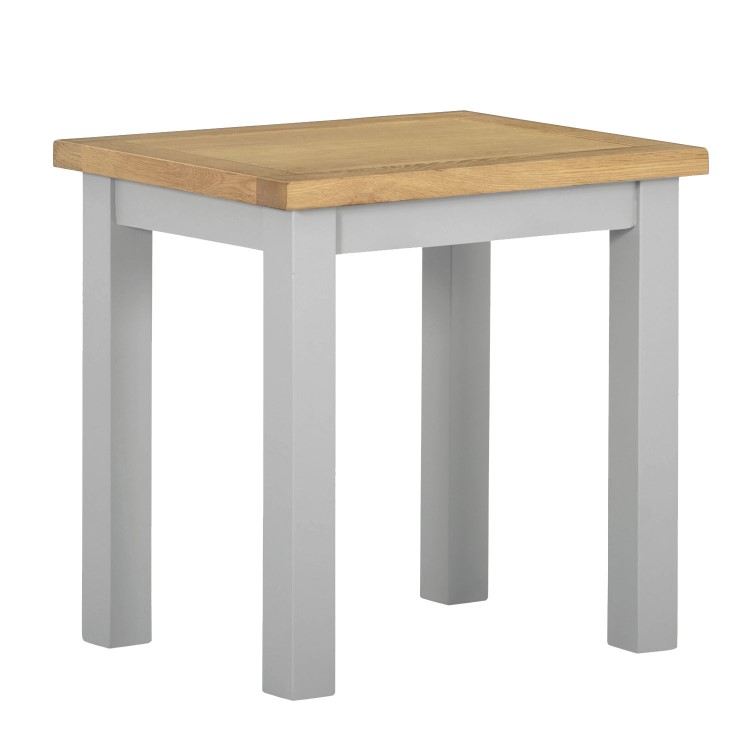 Linden Grey Nest of Tables with Two Tone Oak Top - 2