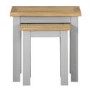 Linden Grey Nest of Tables with Two Tone Oak Top - 2