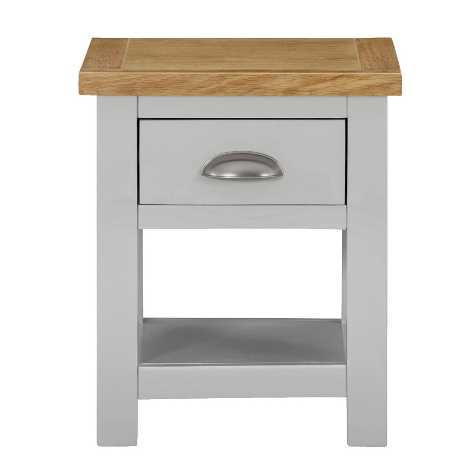 Linden Grey Small Side Table with Oak Top BuyItDirect.ie