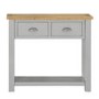 Oak & Grey Narrow Console Table with Drawers - Linden