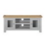 Linden Large Grey TV Unit with Two Tone Oak Top & Storage - TV's up to 45"