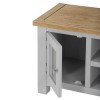 Linden Large Grey TV Unit with Two Tone Oak Top &amp; Storage - TV&#39;s up to 45&quot;