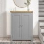 Grey Sideboard with Oak Top - Linden