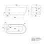 Freestanding Single Ended Left Hand Corner Bath 1650 x 740mm - Lisbon