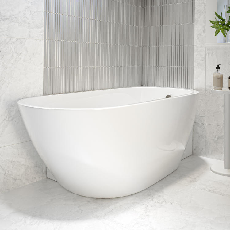 GRADE A1 - Freestanding Single Ended Right Hand Corner Bath 1650 x 740mm - Lisbon