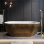 ALMOST PERFECT - Gold Effect Freestanding Double Ended Bath 1650 x 750mm - Lisbon