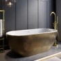 ALMOST PERFECT - Gold Effect Freestanding Double Ended Bath 1650 x 750mm - Lisbon