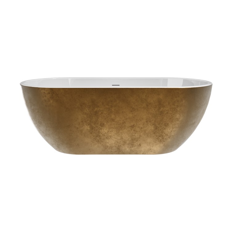 ALMOST PERFECT - Gold Effect Freestanding Double Ended Bath 1650 x 750mm - Lisbon