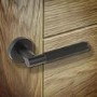 Internal Matt Black Lever Fire Door Handle with Latch and Hinges Pack - 75mm Latch - Livenza - XL Joinery