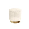 Leo Small Faux Sheepskin Round Stool in Natural Cream