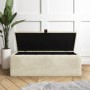 Leo Faux Sheepskin Storage Blanket Box in Natural Cream