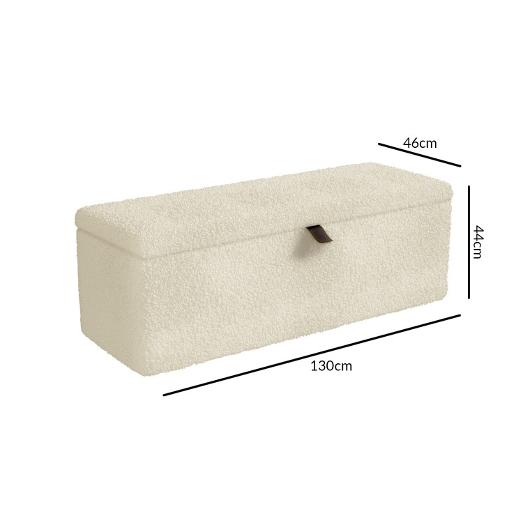 Leo Faux Sheepskin Storage Blanket Box in Natural Cream