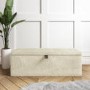 Leo Faux Sheepskin Storage Blanket Box in Natural Cream
