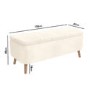 Cream End-of-Bed Ottoman Storage Bench in Teddy Fabric - Leo