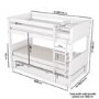 White Wooden Detachable Bunk Bed with Trundle - Luca