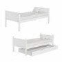 White Wooden Detachable Bunk Bed with Trundle - Luca