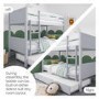 Grey Wooden Detachable Bunk Bed with Trundle - Luca