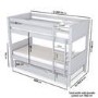 Grey Wooden Detachable Bunk Bed with Trundle - Luca