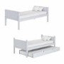 Grey Wooden Detachable Bunk Bed with Trundle - Luca