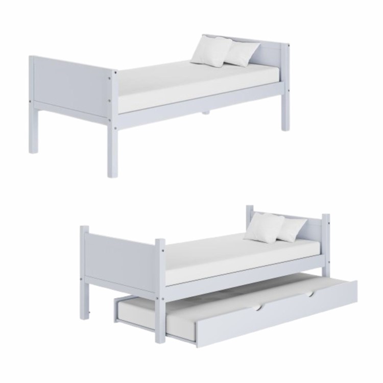 Grey Wooden Detachable Bunk Bed with Trundle - Luca