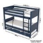 Navy Wooden Detachable Bunk Bed with Trundle - Luca