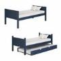 Navy Wooden Detachable Bunk Bed with Trundle - Luca