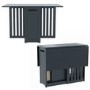 Dark Grey Folding Dining Table and Chairs with Rattan Detail - Seats 4 - Ellis