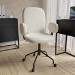 Cream Boucle Swivel Office Chair with Arms - Lulu