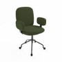 Green Boucle Swivel Office Chair with Arms - Lulu