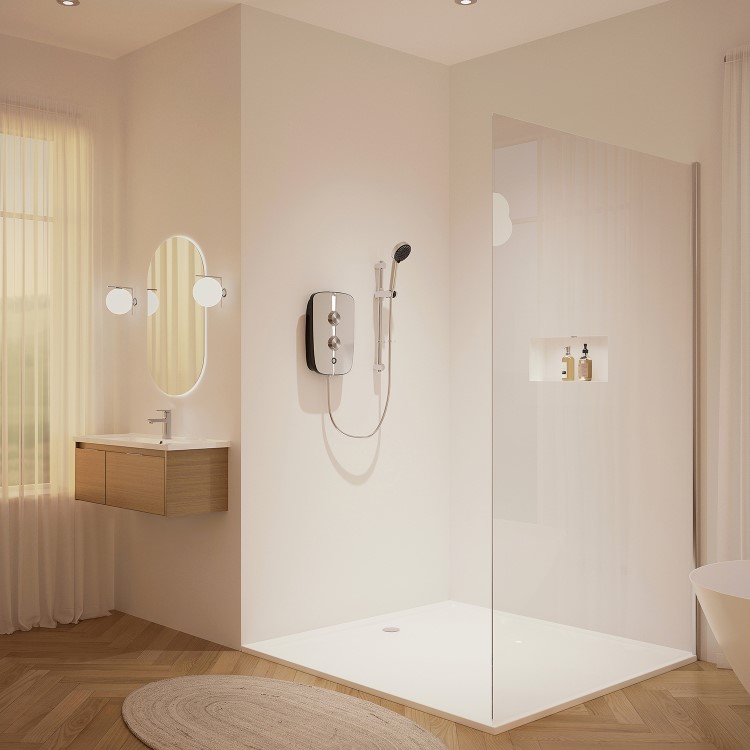 GRADE A1 - Aqualisa Lumi+ 8.5kW Chrome Electric Shower