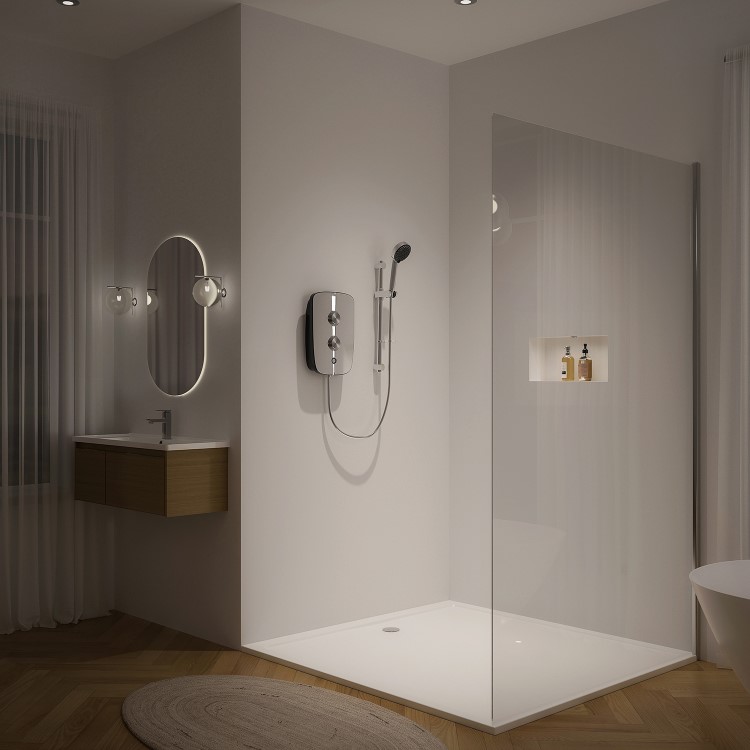 GRADE A1 - Aqualisa Lumi+ 8.5kW Chrome Electric Shower