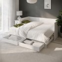 LNC001 Double Wooden Day Bed with Trundle and Storage in White - Lincoln