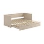 Double Wooden Day Bed with Trundle and Storage in Taupe - Lincoln