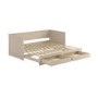 Double Wooden Day Bed with Trundle and Storage in Taupe - Lincoln